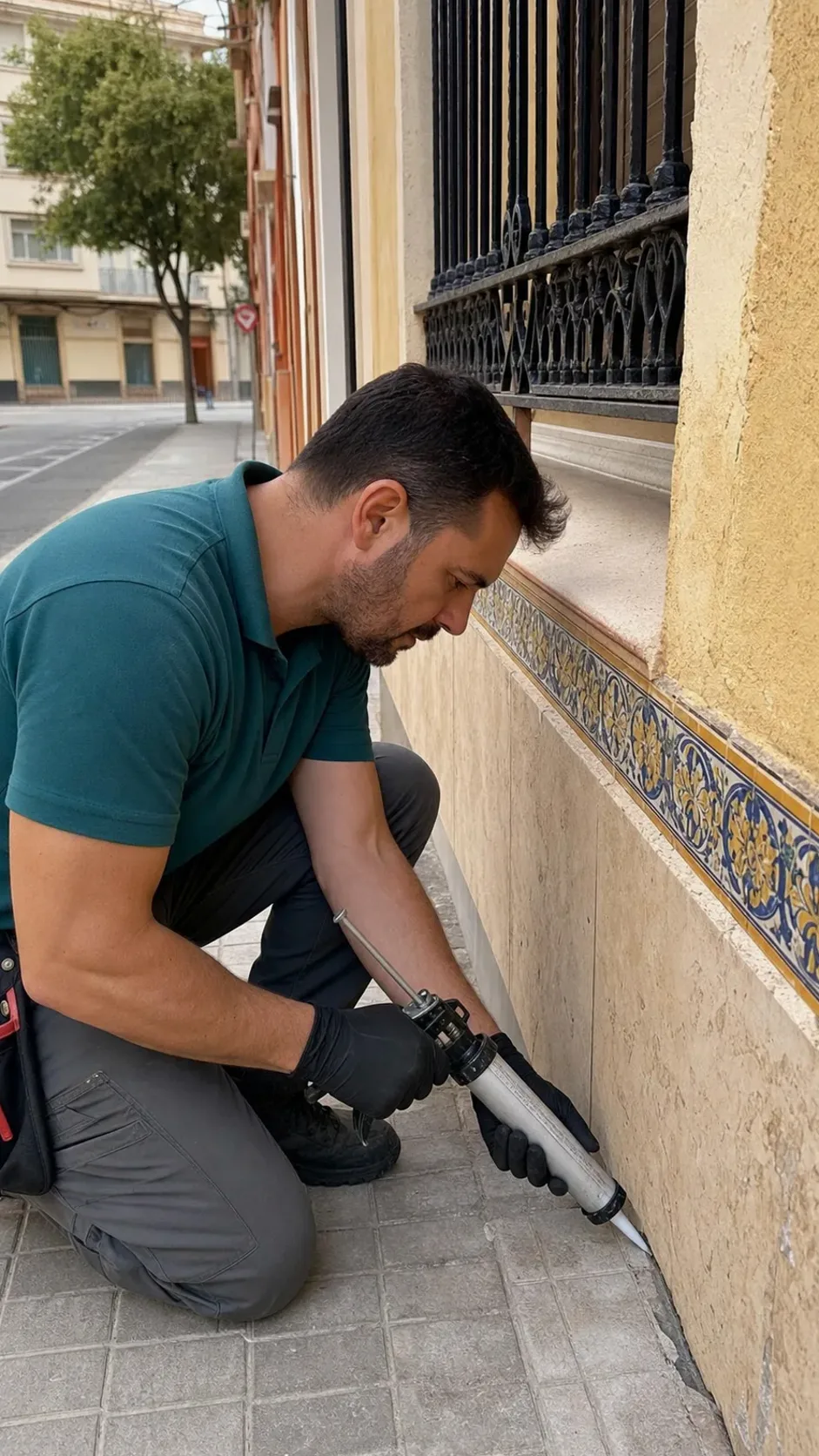 Sellado de accesos de roedores en una fachada
